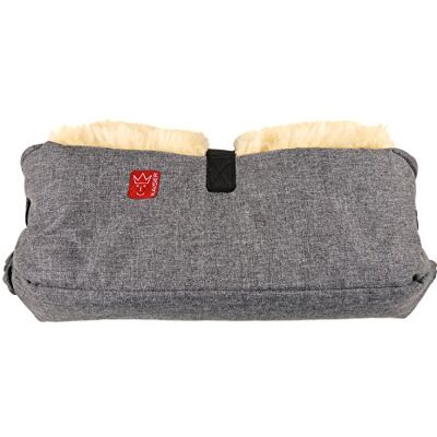 Kaiser Big Double handwarmer van lamsvacht, antraciet gemengd Kaiser Big Double handwarmer van lamsvacht, antraciet gemengd