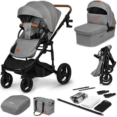 Lionelo Mari Tour 2-in-1 kinderwagen tot 22 kg met reiswieg, verstelbare rugleuning, 5-puntsgordel, grote 360° offroad-wielen, drievoudige demping, XXL kap, kinderwagen Lionelo Mari Tour 2-in-1 kinderwagen tot 22 kg met reiswieg, verstelbare rugleuning, 5-puntsgordel, grote 360° offroad-wielen, drievoudige demping, XXL kap, kinderwagen