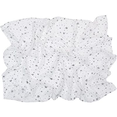Miracle Baby inbakerdeken voor baby meisje jongen chiffon 100% katoen 110 * 150cm voor reiswieg autostoel wandelwagen kinderwagen wieg (twee lagen / grijze ster) Miracle Baby inbakerdeken voor baby meisje jongen chiffon 100% katoen 110 * 150cm voor reiswieg autostoel wandelwagen kinderwagen wieg (twee lagen / grijze ster)