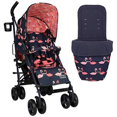Cosatto Supa Kinderwagen 3 met voetenzak, lichte kinderwagen vanaf de geboorte tot 25 kg, eenvoudig en compact, opvouwbaar, grote boodschappenmand met draaggreep, schattige flamingo Cosatto Supa Kinderwagen 3 met voetenzak, lichte kinderwagen vanaf de geboorte tot 25 kg, eenvoudig en compact, opvouwbaar, grote boodschappenmand met draaggreep, schattige flamingo