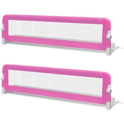 vidaXL Veiligheidsbedhek voor peuters, 2 stuks, roze, 150 x 42 cm vidaXL Veiligheidsbedhek voor peuters, 2 stuks, roze, 150 x 42 cm