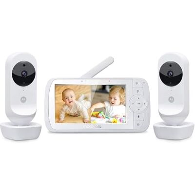 Motorola VM35-2 / Ease 35-2 babyfoon met 2 camera's, visualisering op 5,0-inch scherm, gedeeld nachtzicht / tweerichtingsgesprek / slaapliedjes / zoom / kamertemperatuur, wit. Motorola VM35-2 / Ease 35-2 babyfoon met 2 camera's, visualisering op 5,0-inch scherm, gedeeld nachtzicht / tweerichtingsgesprek / slaapliedjes / zoom / kamertemperatuur, wit.