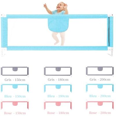 HUOLE Bedhekje voor kinderen, in hoogte verstelbaar van 70 tot 99 cm, draagbaar babybedhek, veiligheidshek, kinderbed, bedrail, ademend, mesh, blauw, 1,5 m HUOLE Bedhekje voor kinderen, in hoogte verstelbaar van 70 tot 99 cm, draagbaar babybedhek, veiligheidshek, kinderbed, bedrail, ademend, mesh, blauw, 1,5 m