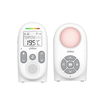 CHILLAX Audio babyfoon CB260 – DECT – lcd-display – VOX- en eco-modi – temperatuursensor met alarm – geluidsindicatoren – bereik 340 m – nachtlampje en 5 slaapliedjes – looptijd 13 uur CHILLAX Audio babyfoon CB260 – DECT – lcd-display – VOX- en eco-modi – temperatuursensor met alarm – geluidsindicatoren – bereik 340 m – nachtlampje en 5 slaapliedjes – looptijd 13 uur