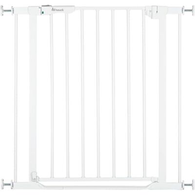 hauck Clear Step Autoclose 2 trapbeschermingsrooster, deurrooster van 75 tot 80 cm, ultradunne drempel, automatisch sluitmechanisme, zonder boren, met één hand te openen, metaal, wit hauck Clear Step Autoclose 2 trapbeschermingsrooster, deurrooster van 75 tot 80 cm, ultradunne drempel, automatisch sluitmechanisme, zonder boren, met één hand te openen, metaal, wit