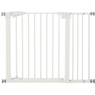 Pawhut Veiligheidshekje voor honden, uittrekbaar, breedte 76-103 cm, zonder boren, met automatische sluiting en dubbele vergrendeling, hoogte 77 cm, voor trappen, gangen, wit Pawhut Veiligheidshekje voor honden, uittrekbaar, breedte 76-103 cm, zonder boren, met automatische sluiting en dubbele vergrendeling, hoogte 77 cm, voor trappen, gangen, wit