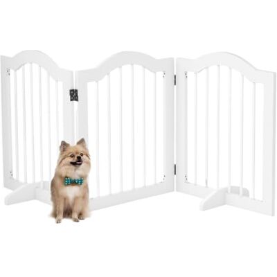 Pawhut veiligheidsrooster voor honden, modulair, opvouwbaar, 154,5 x 61 cm, wit Pawhut veiligheidsrooster voor honden, modulair, opvouwbaar, 154,5 x 61 cm, wit