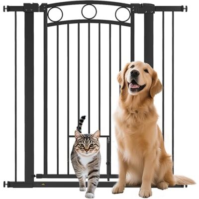 Pawhut Barrière de sécurité, pour chien, 76 à 104 cm, sans perçage, en acier, pour escaliers, porte, couloir, noire Pawhut Barrière de sécurité, pour chien, 76 à 104 cm, sans perçage, en acier, pour escaliers, porte, couloir, noire