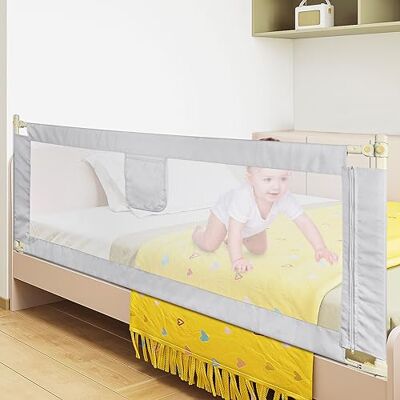 HUOLE Bedhekje voor kinderen, baby's, veiligheidshek voor volwassenen, draagbaar speelhek voor kinderen, afneembaar, in hoogte verstelbaar (70-99 cm), ademend mesh, donkergrijs, 2,0 m HUOLE Bedhekje voor kinderen, baby's, veiligheidshek voor volwassenen, draagbaar speelhek voor kinderen, afneembaar, in hoogte verstelbaar (70-99 cm), ademend mesh, donkergrijs, 2,0 m