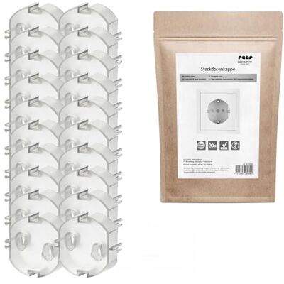 Reer 20 stuks transparante doppen voor stopcontact Reer 20 stuks transparante doppen voor stopcontact