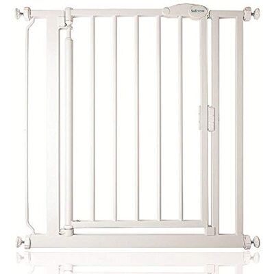 Safetots Drukmontage, zelfsluitend traprooster, smal, 68,5 cm tot 75 cm, wit, zelfsluitend, veiligheidsbarrière voor peuters, eenvoudige installatie Safetots Drukmontage, zelfsluitend traprooster, smal, 68,5 cm tot 75 cm, wit, zelfsluitend, veiligheidsbarrière voor peuters, eenvoudige installatie