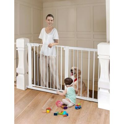 COMOMY Veiligheidshek voor kinderen en honden, hoogte (76 cm), 75-131 cm, traphek en deur zonder boren, automatische sluiting, druksluiting, wit Extra groot zelfsluitend hondenhek, drukmontage, gemakkelijk door te steken met deur, wit COMOMY Veiligheidshek voor kinderen en honden, hoogte (76 cm), 75-131 cm, traphek en deur zonder boren, automatische sluiting, druksluiting, wit Extra groot zelfsluitend hondenhek, drukmontage, gemakkelijk door te steken met deur, wit