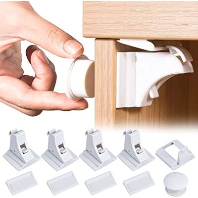Generic Babyladeslot Kinderbeveiliging Kastslot 4 sloten + 1 zelfklevende sleutel Onzichtbaar slot voor kast en laden Generic Babyladeslot Kinderbeveiliging Kastslot 4 sloten + 1 zelfklevende sleutel Onzichtbaar slot voor kast en laden