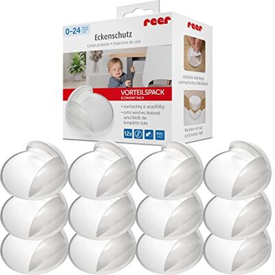 Reer 12 stuks babyhoekbeschermers transparant en PVC-vrij, BPA, latex, gecertificeerd veilig voor kinderen Reer 12 stuks babyhoekbeschermers transparant en PVC-vrij, BPA, latex, gecertificeerd veilig voor kinderen