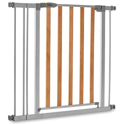 hauck Kinderveiligheidshek, uittrekbaar, Wood Lock 2, 84-89 cm, incl. verlenging van 9 cm, zonder boren, deurbarrière en trap, hout en metaal, grijs hauck Kinderveiligheidshek, uittrekbaar, Wood Lock 2, 84-89 cm, incl. verlenging van 9 cm, zonder boren, deurbarrière en trap, hout en metaal, grijs