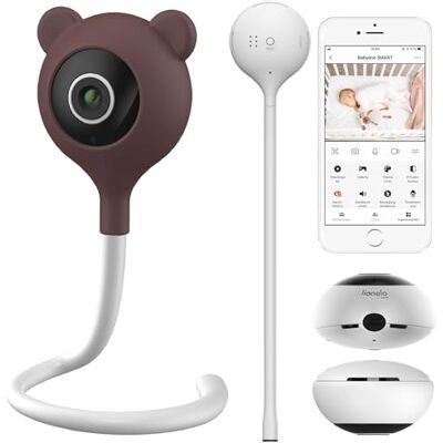 Lionelo Babyline Smart Babyfoon WiFi-camera, bewegings- en geluidsdetectie, nachtzicht, mobiele app, temperatuur en vochtigheid, bidirectionele audio, intelligente babybewaking Lionelo Babyline Smart Babyfoon WiFi-camera, bewegings- en geluidsdetectie, nachtzicht, mobiele app, temperatuur en vochtigheid, bidirectionele audio, intelligente babybewaking