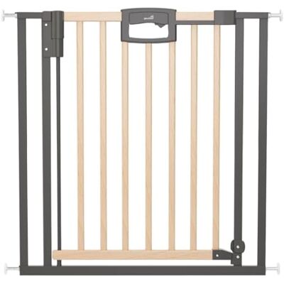 Geuther Easylock Plus Deurhek, trapbeschermingshek, zonder boren, breedte 80,5-88,5 cm, van hout en metaal, aan beide zijden te openen, kinderbeveiliging, antraciet natuur Geuther Easylock Plus Deurhek, trapbeschermingshek, zonder boren, breedte 80,5-88,5 cm, van hout en metaal, aan beide zijden te openen, kinderbeveiliging, antraciet natuur