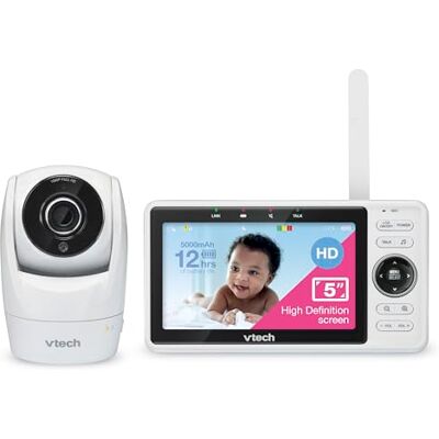VTech VM901-1W Babyfoon met camera, smart babyfoon met 5 inch HD-display, 1080p met kantel-/draaibare camera en app, 120° brede kijkhoek, werkt met iOS, Android VTech VM901-1W Babyfoon met camera, smart babyfoon met 5 inch HD-display, 1080p met kantel-/draaibare camera en app, 120° brede kijkhoek, werkt met iOS, Android
