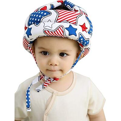 Xemz Babyveiligheidshelm, zachte en comfortabele beschermkap voor baby's, verstelbare maat, voor baby's van 6 maanden tot 6 jaar om te leren kruipen, lopen, rennen en spelen (kleurrijke sterren) Xemz Babyveiligheidshelm, zachte en comfortabele beschermkap voor baby's, verstelbare maat, voor baby's van 6 maanden tot 6 jaar om te leren kruipen, lopen, rennen en spelen (kleurrijke sterren)