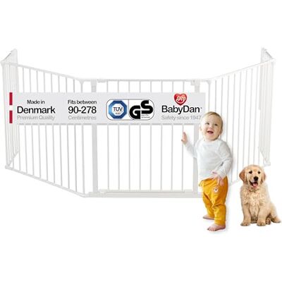 BabyDan Flex XL, 90 278 cm, veiligheidsbarrière, traphek, ruimteverdeler, wit, gemaakt in Denemarken babybarrière (hondenhek / hondenpark) BabyDan Flex XL, 90 278 cm, veiligheidsbarrière, traphek, ruimteverdeler, wit, gemaakt in Denemarken babybarrière (hondenhek / hondenpark)