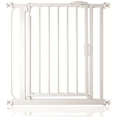 Safetots Zelfsluitend traphek, extra dun, 61 cm 66,5 cm, wit, automatische sluiting, veiligheidsbarrière voor peuters, eenvoudige installatie Safetots Zelfsluitend traphek, extra dun, 61 cm 66,5 cm, wit, automatische sluiting, veiligheidsbarrière voor peuters, eenvoudige installatie