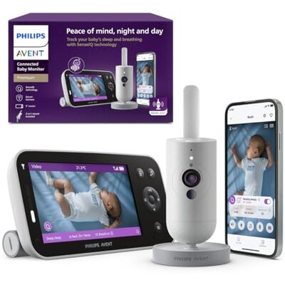AVENT Philips Babyfoon met HD-video, de meest geavanceerde -monitor tot nu toe, slaap- en ademhalingsbewaking, app, ultraheldere dag- en nachtweergave, SCD973/26 AVENT Philips Babyfoon met HD-video, de meest geavanceerde -monitor tot nu toe, slaap- en ademhalingsbewaking, app, ultraheldere dag- en nachtweergave, SCD973/26