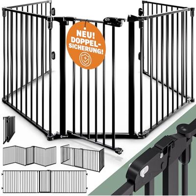 Casaria ® Opvouwbaar metalen veiligheidshek met 5-delig veiligheidsslot 306 x 77 cm veiligheidsrooster voor open haard veiligheidsrooster van staal en kunststof voor Casaria ® Opvouwbaar metalen veiligheidshek met 5-delig veiligheidsslot 306 x 77 cm veiligheidsrooster voor open haard veiligheidsrooster van staal en kunststof voor