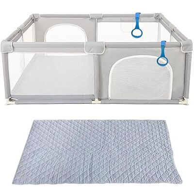 MAYMA Bedhekje voor kinderen, veiligheidshek voor volwassenen, draagbaar speelhek voor kinderen, afneembaar, in hoogte verstelbaar, van ademend mesh (grijs, 150 x 150 cm) MAYMA Bedhekje voor kinderen, veiligheidshek voor volwassenen, draagbaar speelhek voor kinderen, afneembaar, in hoogte verstelbaar, van ademend mesh (grijs, 150 x 150 cm)