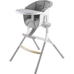 Béaba , Hoge en neerwaartse kinderstoel, gemaakt in Frankrijk, ergonomisch, uitneembaar, verstelbaar, 6 hoogtes, comfortabel, design, robuuste materialen, grijs/wit Béaba , Hoge en neerwaartse kinderstoel, gemaakt in Frankrijk, ergonomisch, uitneembaar, verstelbaar, 6 hoogtes, comfortabel, design, robuuste materialen, grijs/wit