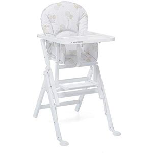 Foppapedretti Kinderstoel, gemaakt in Italië, met massief houten frame, 2 hoogtes verstelbaar, inklapbare voetensteun, verstelbare rugleuning, wit Foppapedretti Kinderstoel, gemaakt in Italië, met massief houten frame, 2 hoogtes verstelbaar, inklapbare voetensteun, verstelbare rugleuning, wit