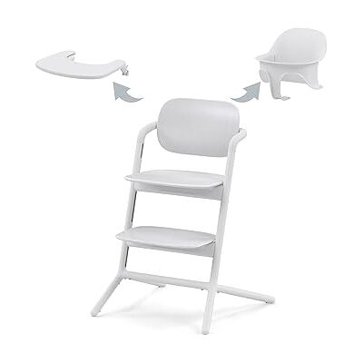 Cybex Gold LEMO 3-in-1 kinderstoelset, groeit met het kind, vanaf de geboorte met een aparte ligstoel; babyset en dienblad inbegrepen; aluminium/kunststof; geheel wit (wit) Cybex Gold LEMO 3-in-1 kinderstoelset, groeit met het kind, vanaf de geboorte met een aparte ligstoel; babyset en dienblad inbegrepen; aluminium/kunststof; geheel wit (wit)