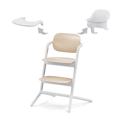 Cybex Gold LEMO 3-in-1 kinderstoelset, groeit met het kind, vanaf de geboorte met een aparte ligstoel; babyset en dienblad inbegrepen; aluminium/kunststof; zandwit Cybex Gold LEMO 3-in-1 kinderstoelset, groeit met het kind, vanaf de geboorte met een aparte ligstoel; babyset en dienblad inbegrepen; aluminium/kunststof; zandwit