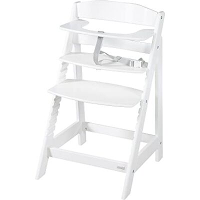 roba Sit Up Flex 2-in-1 witte houten kinderstoel, in hoogte verstelbaar, van 6 maanden tot 70 kg, anti-kantelbare babystoel met glad oppervlak roba Sit Up Flex 2-in-1 witte houten kinderstoel, in hoogte verstelbaar, van 6 maanden tot 70 kg, anti-kantelbare babystoel met glad oppervlak