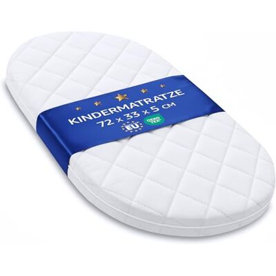 Totsy Baby Cododo matras, 72 x 33 cm, voor babywieg, wieg, baby, geboorte, kinderen, kinderwagen, ovaal, box voor pasgeborenen, comfortabel, ademend en wasbaar, 72 x 33 cm, Oeko-Tex Totsy Baby Cododo matras, 72 x 33 cm, voor babywieg, wieg, baby, geboorte, kinderen, kinderwagen, ovaal, box voor pasgeborenen, comfortabel, ademend en wasbaar, 72 x 33 cm, Oeko-Tex