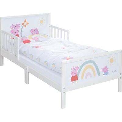 roba Peppa Pig Montessori Bed 70 x 140 cm met veiligheidshekken voor kinderen, inclusief lattenbodem en beddengoed, geschikt tot 7 jaar, wit roba Peppa Pig Montessori Bed 70 x 140 cm met veiligheidshekken voor kinderen, inclusief lattenbodem en beddengoed, geschikt tot 7 jaar, wit