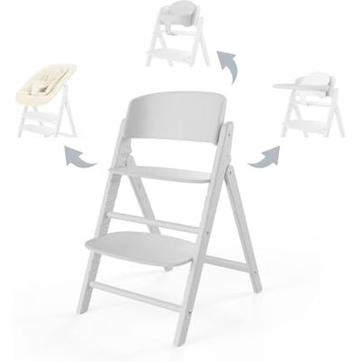 Cybex Gold CLICK & FOLD 4-in-1 kinderstoel, groeit met het kind, vanaf de geboorte tot 99 jaar, incl. ligstoelnest in goud, babyset en dienblad, beukenhout/katoen/kunststof, geheel wit Cybex Gold CLICK & FOLD 4-in-1 kinderstoel, groeit met het kind, vanaf de geboorte tot 99 jaar, incl. ligstoelnest in goud, babyset en dienblad, beukenhout/katoen/kunststof, geheel wit