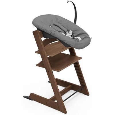 Stokke Tripp Trapp stoel (eiken warm bruin) met Newborn set (antraciet), gebruik vanaf de geboorte tot 9 kg, comfortabel, veilig en eenvoudig te bedienen Stokke Tripp Trapp stoel (eiken warm bruin) met Newborn set (antraciet), gebruik vanaf de geboorte tot 9 kg, comfortabel, veilig en eenvoudig te bedienen