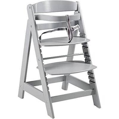 roba Sit Up Click grijze houten kinderstoel, in hoogte verstelbaar met slechts één klik, EPH-gecertificeerd, van 6 maanden tot 70 kg, met veiligheidsstang roba Sit Up Click grijze houten kinderstoel, in hoogte verstelbaar met slechts één klik, EPH-gecertificeerd, van 6 maanden tot 70 kg, met veiligheidsstang