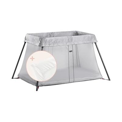 BabyBjörn Paraplu Bed met Hoeslaken voor Light, Zilver BabyBjörn Paraplu Bed met Hoeslaken voor Light, Zilver