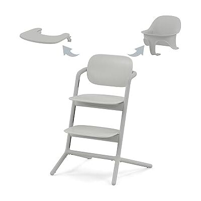 Cybex Gouden LEMO 3-in-1 kinderstoelset; groeit met het kind, vanaf de geboorte met een aparte ligstoel; inclusief: babyset en maaltijddienblad; aluminium/kunststof; suède grijs Cybex Gouden LEMO 3-in-1 kinderstoelset; groeit met het kind, vanaf de geboorte met een aparte ligstoel; inclusief: babyset en maaltijddienblad; aluminium/kunststof; suède grijs