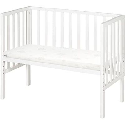roba Cododo 2-in-1 bed met matras safe asleep 45 x 90 cm en barrière – wit gelakt hout – geschikt voor alle hoofdbedden – vanaf de geboorte – converteerbaar in een bank tot 65 kg roba Cododo 2-in-1 bed met matras safe asleep 45 x 90 cm en barrière – wit gelakt hout – geschikt voor alle hoofdbedden – vanaf de geboorte – converteerbaar in een bank tot 65 kg