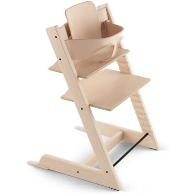 Stokke Tripp Trapp kinderstoel met babyset, naturel, schaalbare en verstelbare stoel, aanpasbaar van geboorte tot volwassenheid, praktisch, comfortabel en ergonomisch, klassiek design Stokke Tripp Trapp kinderstoel met babyset, naturel, schaalbare en verstelbare stoel, aanpasbaar van geboorte tot volwassenheid, praktisch, comfortabel en ergonomisch, klassiek design