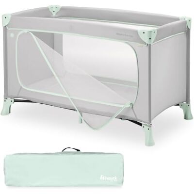 hauck Baby Dream N Play Plus Paraplubed, grote zijopening om te spelen, opvouwbaar, compact, draagtas, van geboorte tot 15 kg, Dusty Mint hauck Baby Dream N Play Plus Paraplubed, grote zijopening om te spelen, opvouwbaar, compact, draagtas, van geboorte tot 15 kg, Dusty Mint