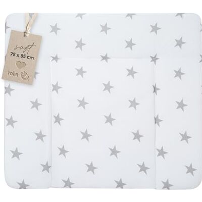 roba Matelas à Langer Nettoyable 85 x 75 cm Little Stars Bords Rehaussés Pour Table à Langer Sans Phtalate Motif Étoiles Grises sur Fond Blanc roba Matelas à Langer Nettoyable 85 x 75 cm Little Stars Bords Rehaussés Pour Table à Langer Sans Phtalate Motif Étoiles Grises sur Fond Blanc