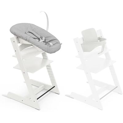 Stokke Tripp Trapp-kinderstoel, wit (inclusief stoel en babyset2) met babyset, veilig, verstelbaar en ergonomisch design Stokke Tripp Trapp-kinderstoel, wit (inclusief stoel en babyset2) met babyset, veilig, verstelbaar en ergonomisch design