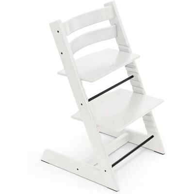 Stokke Tripp Trapp – meegroeiende baby- en kinderstoel – trekt de baby terug naar de eettafel en in het midden van de familie – houtsoort: beukenhout – kleur: wit Stokke Tripp Trapp – meegroeiende baby- en kinderstoel – trekt de baby terug naar de eettafel en in het midden van de familie – houtsoort: beukenhout – kleur: wit