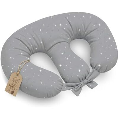 Totsy Baby Tweelingen voedingskussen XXL 90 x 50 cm in halve maan vorm dubbel kussen afneembaar met katoenen overtrek Nursing Pillow Twins met bevestigingsriemen Oeko-Tex Galaxy Totsy Baby Tweelingen voedingskussen XXL 90 x 50 cm in halve maan vorm dubbel kussen afneembaar met katoenen overtrek Nursing Pillow Twins met bevestigingsriemen Oeko-Tex Galaxy