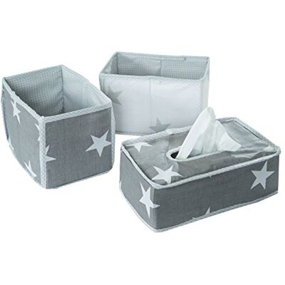 roba 3 x Little Stars-opbergdozen, 2 x luierboxen en luieraccessoires, 1 x decoratieve doos voor vochtige doekjes roba 3 x Little Stars-opbergdozen, 2 x luierboxen en luieraccessoires, 1 x decoratieve doos voor vochtige doekjes