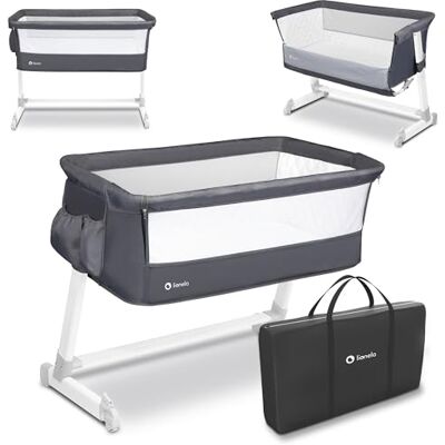 Lionelo Theo Plus Kinderbed 94 x 58-70 x 67-82 cm voor kinderen tot 9 kg, 5-traps hoogteverstelling, 2 beweegbare wielen, organizer, muggennet, transporttas Lionelo Theo Plus Kinderbed 94 x 58-70 x 67-82 cm voor kinderen tot 9 kg, 5-traps hoogteverstelling, 2 beweegbare wielen, organizer, muggennet, transporttas