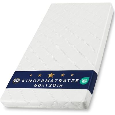 Totsy Baby Babymatras, 60 x 120 cm, voor kinderbed en reizen, ademende schuimmatras met wasbare overtrek voor vloerbedden of wiegen, 60 x 120 cm, Oeko-Tex Totsy Baby Babymatras, 60 x 120 cm, voor kinderbed en reizen, ademende schuimmatras met wasbare overtrek voor vloerbedden of wiegen, 60 x 120 cm, Oeko-Tex